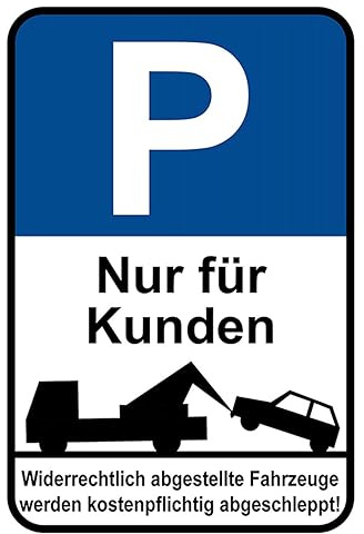 AGDeko® Blechschild Parkplatzschild P nur für Kunde Größe 30x20 cm