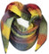 Gloop Damen Schal XXL Strick Dreieck Schal Halstuch Dreieckstuch kuschelig flauschig ohne Kratze an Haut 200×140 CM (Gelb+Rot)