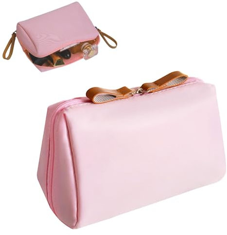 ERNZI Pochette Trucco da Viaggio per Donna 2023 - Nuova Piccola Borsa Cosmetica Impermeabile - Mini Custodia Portatile Rosa per Articoli da Toeletta e Trucco