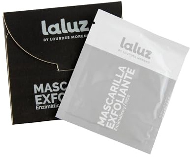LaLuz by Lourdes Moreno Mascarilla Exfoliante Enzimática y Física 4 Unidades | Tratamiento Facial Regenerador e Hidratante | Exfoliante Antiedad que Ilumina, Mejora Manchas y Regula el Sebo