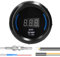 Shkalacar Indicador de temperatura de los gases de escape, 52 mm Medidor de temperatura exterior digital para coche Pantalla LED EGT (40-120) ℃ x 10 con función de alarma sensor para coche