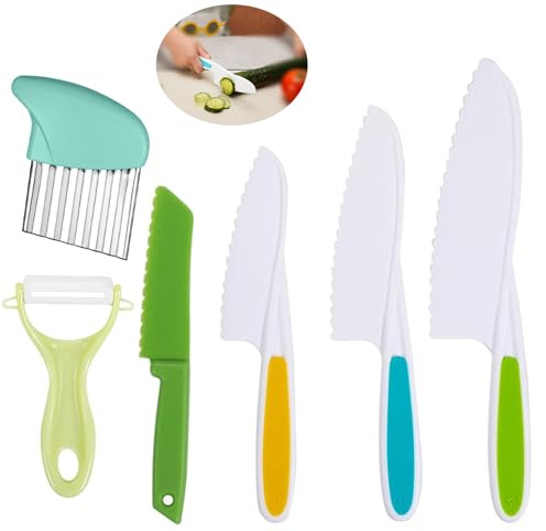 NVTRSD 6-Teiliges Kindermesser Kinder Messer für Kochen von Obst oder Gemüse für Kleinkinder Ab 2 Jahre