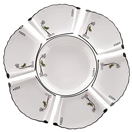 Ensemble de vaisselle en céramique pour la maison, assiette et bol (D comme illustré)
