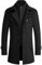 ECDAHICC Herren Wintermantel Slim Fit Zweiteiliger Mantel für Business Freizeit Wollmantel mit Stehkragen Peacoat(BL,L)