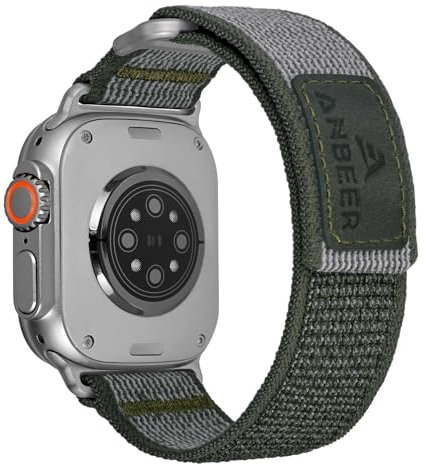 Anbeer Nylon Cinturino Compatibile con Apple Watch 49mm 45mm 44mm 42mm, Nylon Regolabile Sportivo Ricambio Strap per iWatch Ultra 2 Ultra Series 9 8 7 SE 6 5 4 3 2 1