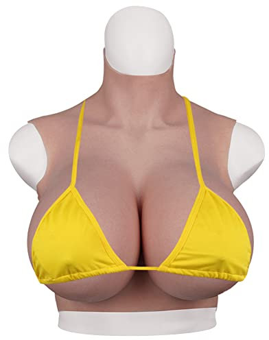Yuewen Realistic Silicone Breastplate B-XXL S Gup Silicone Gel Filler With Bloodshot Reasonable Body Design Silicone Breast Fit All Body Type Wear Comfortable (Beige, K)