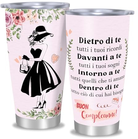 ZenMood Regalo Donna Compleanno, Regali Compleanno Tazza Termica, Idee Regalo per Lei, Moglie Ragazza Figlia Sorelle Mamma Migliore Amica Nonna Zia Colleghi, Caffè Termica (20oz)
