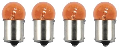 Streetparts24 4x Blinkerbirnen Blinker Birne Glühbirne Orange BA15S 12V 10W – E-geprüft passend für Roller, Scooter, Mofa, Moped, Motorroller