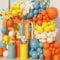128 Stück Luftballon Girlande Retro Blau und Orange, Ballongirlande Regenbogen Blaue und Orange Beige Ballons für Here Comes the Son Baby Shower Geschlecht offenbaren Geburtstag Boho Jubiläum Deko