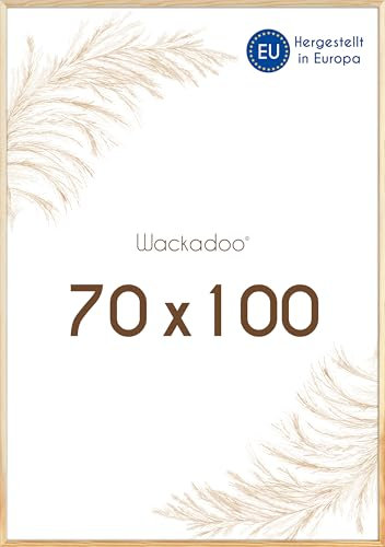 Wackadoo Bilderrahmen 70x100 natur Fotowand Fotorahmen mit bruchsicherem Acrylglas, Holz Picture frame poster