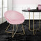 ML-Design Chaise de Salle à Manger en Velours, Rose, avec Dossier Rond, Assise Rembourrée, Pieds en Métal Doré, Chaise de Maquillage, Moderne, Fauteuil Ergonomique pour Table à Manger, Cuisine, Salon