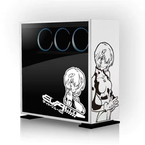 Xinchangda Ayanami Rei & Asuka Langley Soryu & Ikari Shinji Anime PC Case Stickers, Waterproof, Removable, Personalized, PVC Material, Fits Most Computer Cases