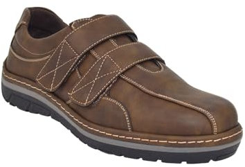 Pegasus Men's Wide Fit Shoe Touch Fasten Comfortable & Casual Brown 10
