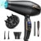 Föhn Ionen Haartrockner Profi Fön - GLAM 2300W Haarföhn AC Motor schnell trocknend, Salon mit 3 Heizstufen, 2 Geschwindigkeiten, Kühltaste, mit Diffusor, Düse, Konzentratorkamm für Familie