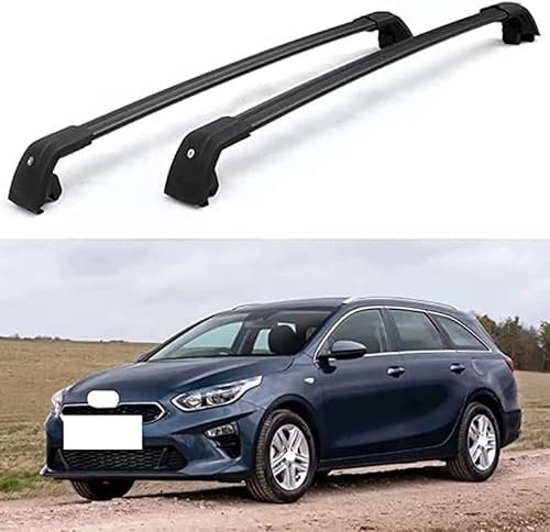 CCLXWY 2 Stück Aluminium Dachträger Relingträger Dachgepäckträger- Alu Relingträger für Kia Ceed Sportswagon SW Estate 2012-2022,B