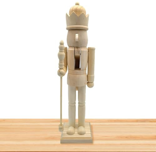 Paintable Nutcracker, Wooden Nutcracker to Paint, 15 Inch Nutcracker, Christmas Party Supplies for Nutcracker Figurines for Holiday Events, Paint Your Own