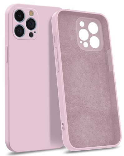 MyGadget Custodia in Silicone compatibile con iPhone 12 Pro Max [Quadrupla Protezione] - Case Rigido con Fodera in Microfibra - Cover Rosa