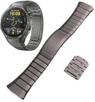 Cinturini for orologi alla moda, cinturino in lega di titanio adatto for Huawei Watch GT5 Pro 46MM cinturino in metallo a sgancio rapido(Titanium Grey)