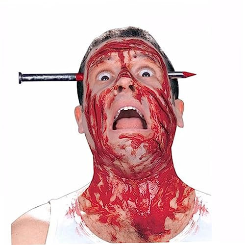ibasenice 3 Stücke Kopf Nagel Halloween Nagel Stirnband Nagel Durch Kopf Prop Halloween Requisiten Heikles Werkzeug Rot