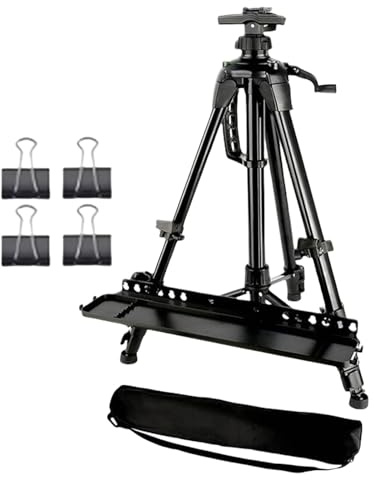 Easel Stand,Tripod Adjustable Portable Easels | Canvas Holder Metal Tripod with Paint Tray for Adults and Teens - Table, Floor And Outdoors