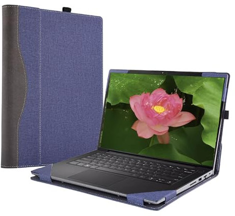 XJchen Laptop Cover Compatible with Dell Inspiron 14 5420 5425 5430 5435 5440 7420 7425 7430 7435 7440 7441 7445 2-in-1 Latitude 7440 7450 7455 Case Protective Skin Sleeve PU Leather Pouch (Blue)