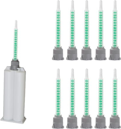 HABNI 10 Pieces Buses De Mélange Statiques Pour Colle 2K,Buse De Mélange De Colle En Résine Époxy Buse De Mélange Statique 1:1Pour Colle Plastique Colle Bi-Composant Pistolet À Colle 2K