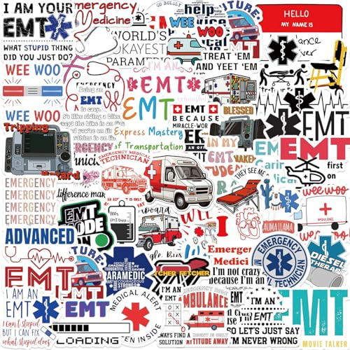 50 Stück EMT Aufkleber Graffiti Aufkleber Wasserdicht Vinyl Aufkleber für Skateboards, Gepäck und Laptops