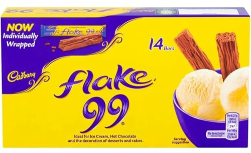 Cadbury Flake 99 Chocolate Bar, Individually Wrapped, 14 x 8.25 g (9 Pack)