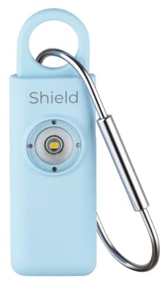 Faas Taschenalarm Wiederaufladbar – 130dB Personenalarm Schlüsselanhänger Selbstverteidigung – Notknopf mit LED-Licht & Stroboskop-Modus, Sicherheitsalarm für Frauen (Blau)
