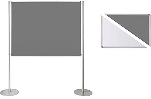 NORDWEST Handel AG Ultradex Stellwand 749328 200x120cm Filz/Whiteboard Tellerfuß ws/gr