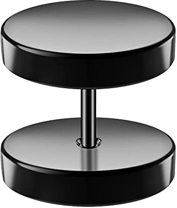 Monster Piercing Fiche de 12MM Plate Ronde Disc Calibre 16 Noir anodis? INOX 316L Acier Chirurgical sous Oreille Faux Piercing