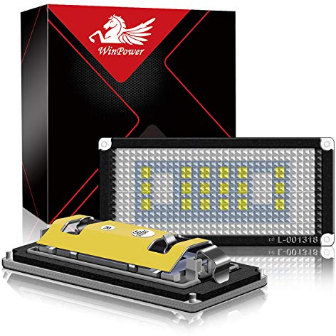 WinPower LED Kennzeichenbeleuchtung Glühbirnen Nummernschildbeleuchtung Lampe SMD CanBus Fehlerfrei 6000K kaltweiß E46 2D M3 2004-2006, 2 Stücke