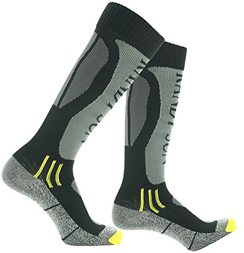 RANDY SUN Damen wasserdichte ski-socken, [sgs certified] knielangen atmungsaktiv wandern trekking-socken 1 paar 1 Pair-Grau & Schwarz Small