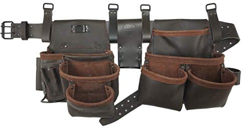 Graintex Heavy Duty Oil Tanned Leather 10 Pocket Tool Belt, One Size, Brown
