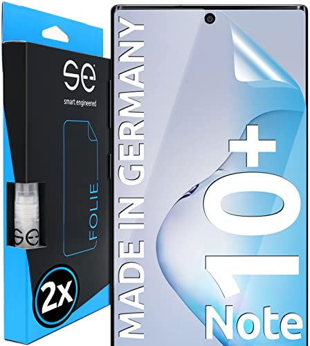 2x se® 3D SCHUTZFOLIE Transparent für Samsung Galaxy Note 10 Plus,Selbstheilend, 100% Fingerabdruck & FaceID kompatibel, einfache blasenfreie Installation, Ultra-Klar, Stoß-Kratzfest, aus Deutschland