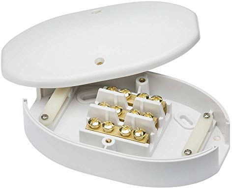 Knightsbridge White Square edge Plastic 60A Junction Box 3-Terminal - White