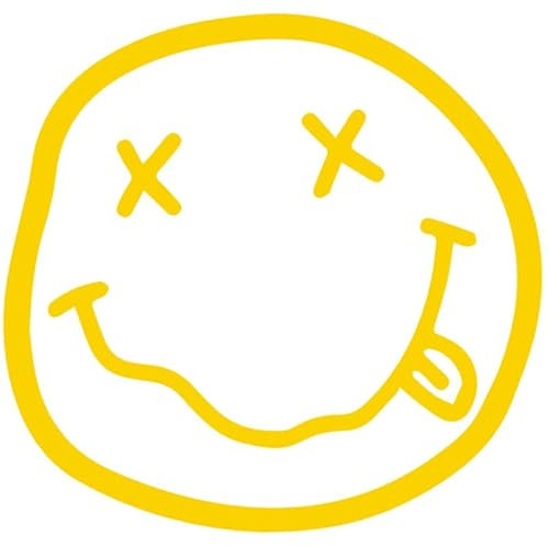Decus Nirvana Smiley Face Grunge Kurt Cobain L 0166 (gelb) // Sticker OEM JDM Style Aufkleber