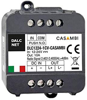 Dalcnet DLC1224-1CV-CASAMBI Led Dimmer Bluetooth APP Casambi e Pulsante N.O. Per Striscia Led Mono Colore 12V 24V 10A Made In Italy