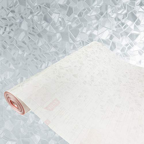 Fensterfolie selbsthaftend 90x100 cm | Statische Sichtschutzfolie ohne Kleber aus PVC | Selbsthaftende Glasfolie für Lichtdurchlass und Privatsphäre | Fensterfolie statisch haftend | Kristalle