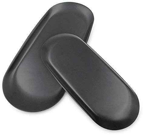 Libershine 2PCS Black Oval Stainless steel Storage Tray, Metal Serving Tray Small Trinket Tray Cosmetics and Jewelry Holder Organizer Trays for Candle Towel Perfume Key Plant Decorative