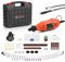 GOXAWEE Drehwerkzeug-Set mit MultiPro Schnellspannbohrfutter und Flexschaft, 140-teiliges Zubehör, variable Geschwindigkeit, elektrisches Bohrer-Set für Bastelprojekte und DIY-Kreationen