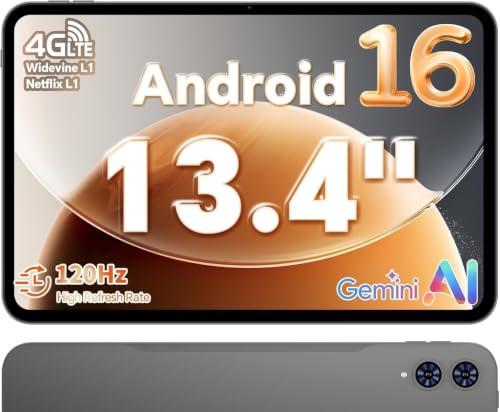 TECLAST T65 13.4 120Hz Android16 4G Lte, 2.2GHz 26GB+128GB 13+5MP | Doppio SIM 5G WiFi, Octa-Core, Widevine L1 1080, BT5, GPS, OTG