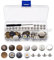 VooGenzek 22 Sets 17mm Ersatz Jeans Knöpfe, Nähfrei Abnehmbare Denim-Pins, Nagelloser Metallknopf für Jeans, Jacken, mit Gewindenieten und Schraubendreher, Messing/Silber/Schwarz in 11 Modelle