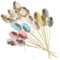 com-four® 18x Blumenstecker für Ostern - Bunte Ostereier mit Feder für Ostern zum Stecken - Osterdekoration