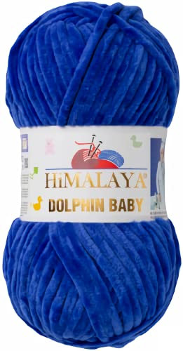 Strickfein Himalaya Dolphin Baby Wolle Garn Baumwolle Strickwolle zum Stricken häkeln (80329 Blau)