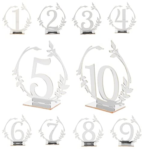 ifundom Acrylic Table Number Plate 4.13 Inch Reusable Reserved Signs for Wedding Banquets Restaurants Party Seating Decoration