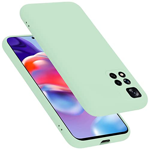 Cadorabo Hülle kompatibel mit Xiaomi RedMi Note 11 PRO+ Hülle Silikon Handyhülle für RedMi Note 11 PRO+ Case aus flüssigem Silikon- Kratzfeste und stoßfeste dünne TPU Schutzhülle - Liquid HELL GRÜN