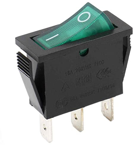 AUTOZOCO Interruptor basculante ON-OFF SPST 3 vias con led, 20 A, interruptor auxiliar luz, controlador eléctrico botonera, boton interruptor con luz led verde