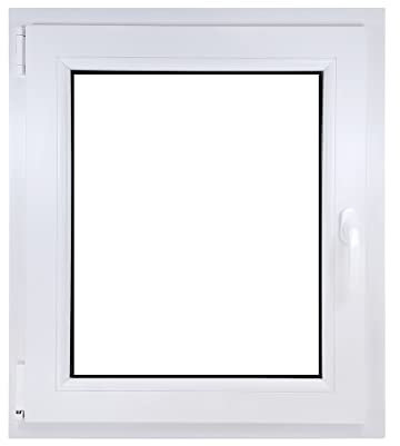 ECOPROF Kellerfenster | Langlebiges Kunststoff-Fenster | Maße 60x80 cm (600x800 mm) | Dreh-Kipp Fenster DIN Links | Farbe: Anthrazit | 70mm Profil