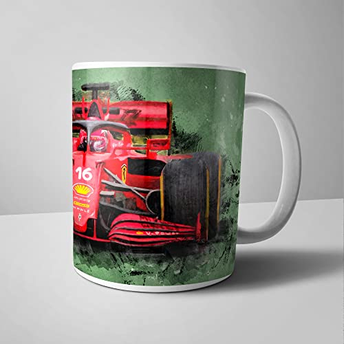Taza KK Automotive F1, taza de cerámica F1 Car Racing Cift, Leclerc, diseño de coche F1, regalos, regalos de Fórmula 1